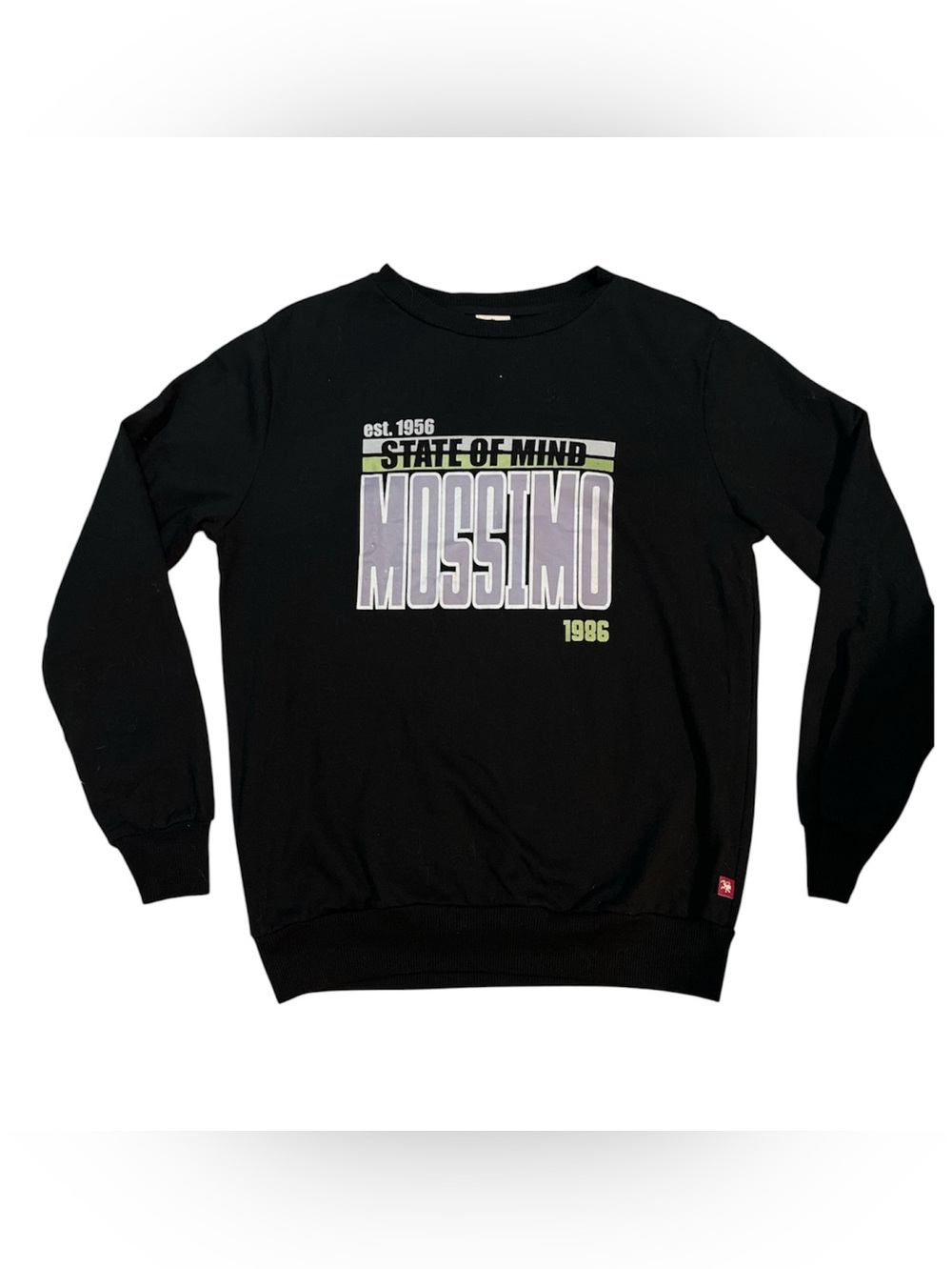 Mossimo Supply Co. Black Crewneck Sweatshirt Green and Light Gray Graphic size S